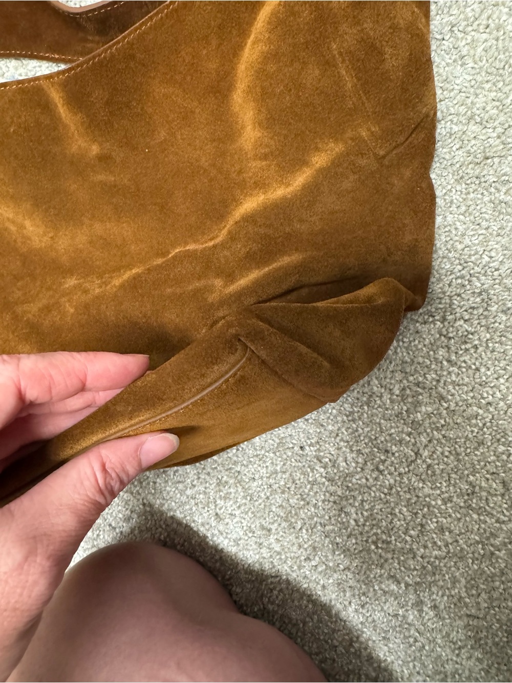 Suede Shoulder Bag - Brown - Picture 9 of 9